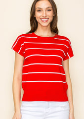 Striped Short Sleeve Pullovers - 3 Colors!