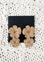 Mocha Raffia Two Tier Floral Earrings
