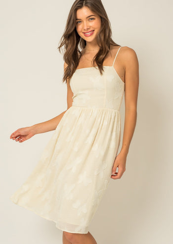Cream Textured Dress