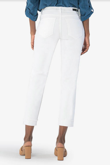 KUT Amy Crop Straight Optic White Jeans