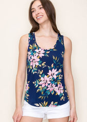 Buttery Soft Navy Floral Tank
