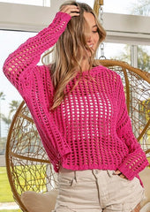 Happiness Comes In Waves Crochet Beach Hoodie - 3 Colors!