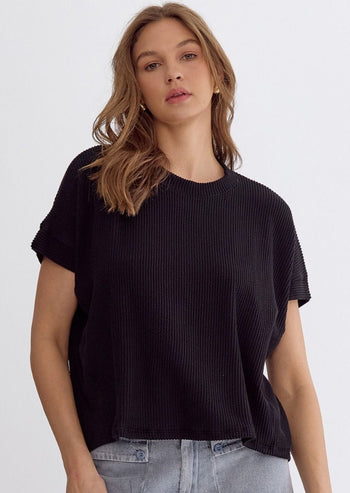 Oversized Ribbed Tees - 3 Colors!