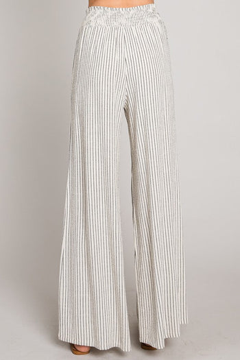 Allie Rose Natural Striped Linen Pants