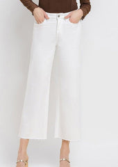 Vervet Optic White High Rise Crop Wide Leg Jean