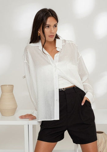 Sheer Striped Tops - 2 Colors!