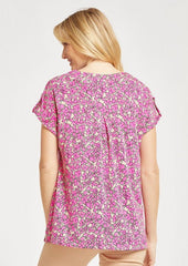 Layla Wrinkle Free Relaxed Fit Floral Top