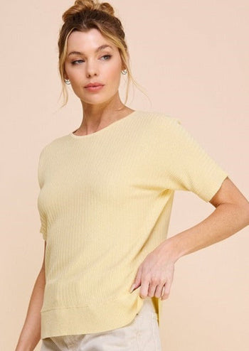 Sunshine Yellow Texture Knit Top