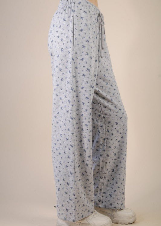 Gray Floral Casual Pant - The Nines