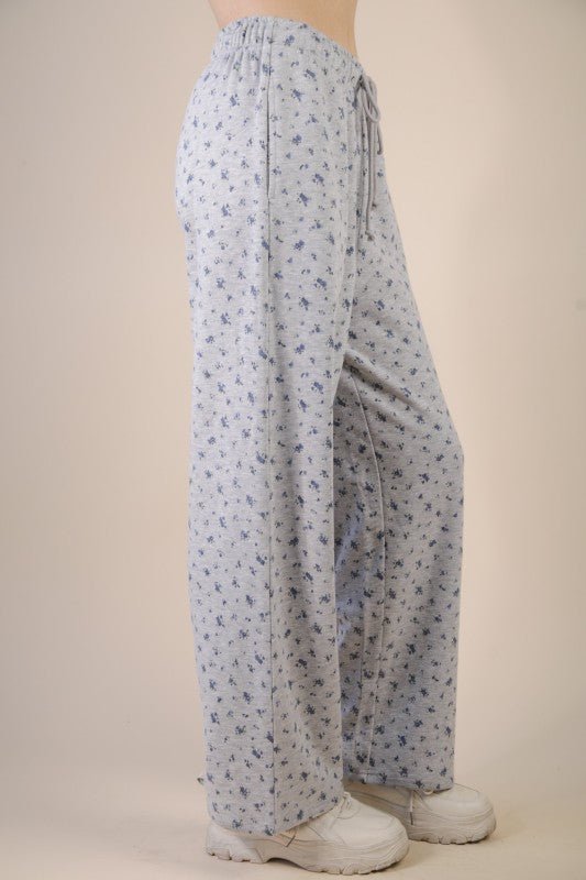 Gray Floral Casual Pant - The Nines