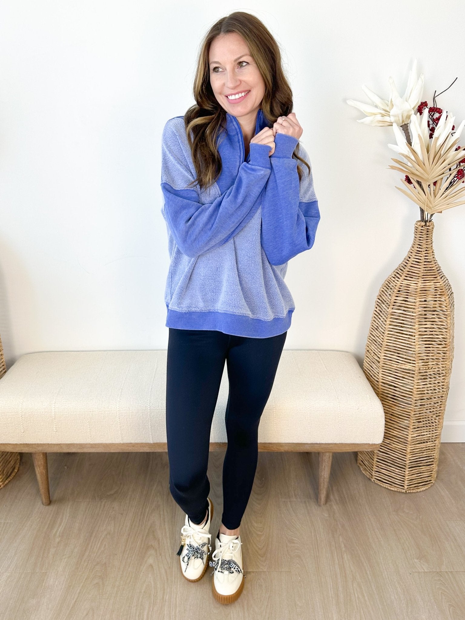 Frosted Blue Quarter Zip - The Nines