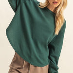 Relaxed Fit Waffle Top - 2 Colors! - The Nines