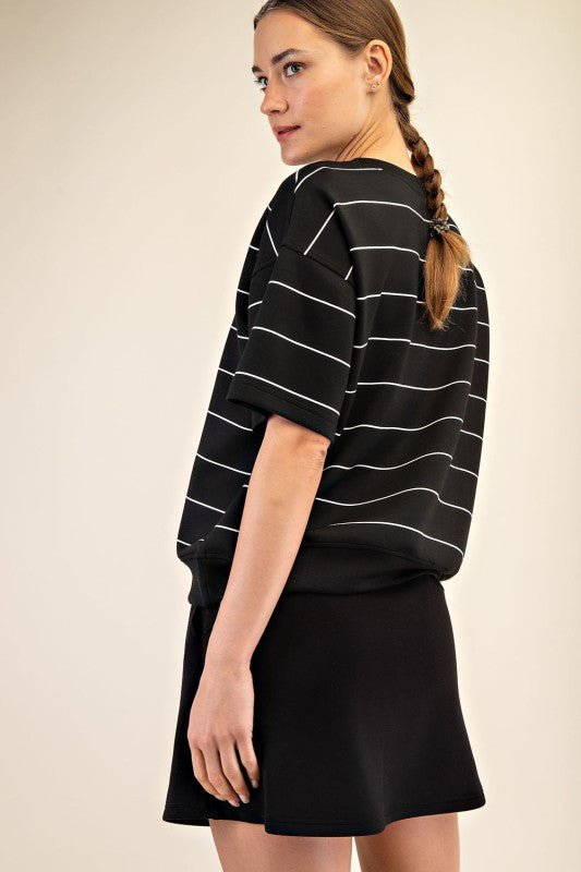 Scuba Striped Short Sleeve Top - 3 Colors! - The Nines