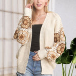 Crochet Sleeve Cardigan - 2 colors! - The Nines