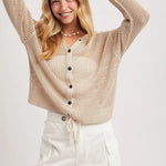 Open Knit Button Down Hoodie - 2 Colors! - The Nines