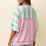 Mint & Blush Flutter Sleeve Top - The Nines