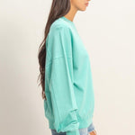 Teagan Turquoise Crew Neck Sweatshirt - The Nines