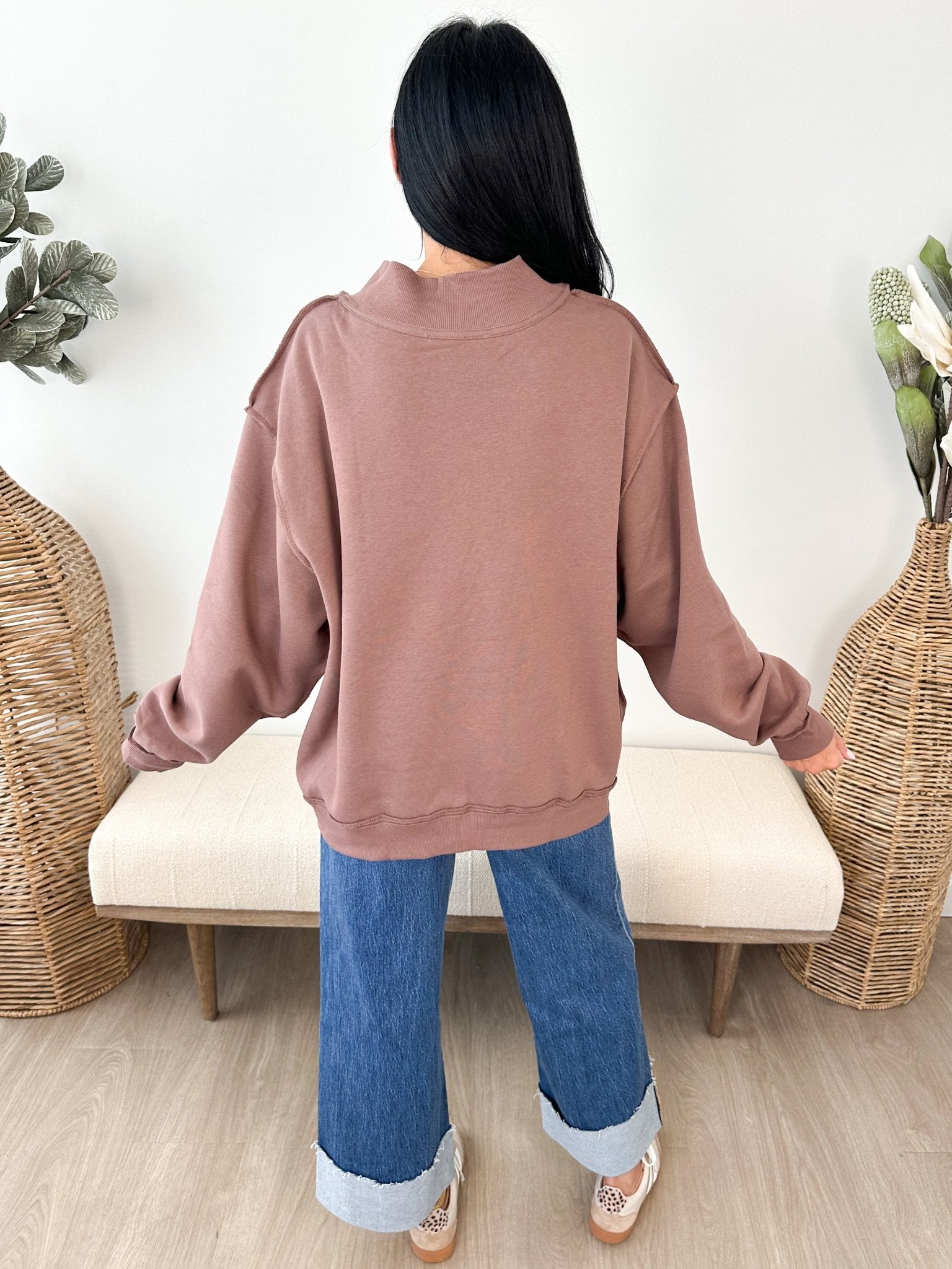 Dilly Dally Mock Neck Sweatshirt - The Nines