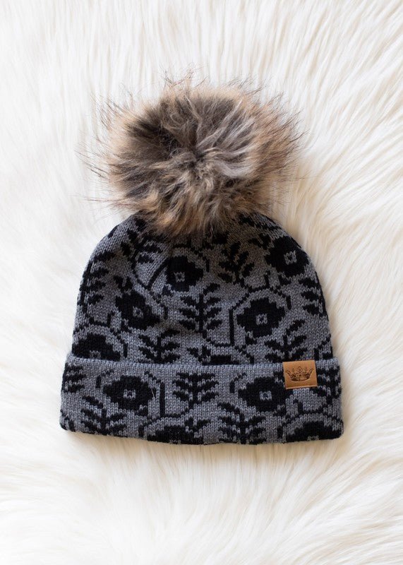 Floral Pom Beanie - 2 colors! - The Nines