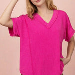 Ribbed V - neck Top - 3 Colors! - The Nines