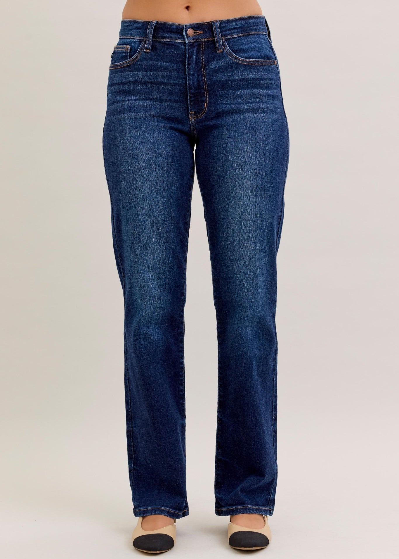 Judy Blue Midrise Dark Wash Mr. Straight - 3 Lengths - The Nines