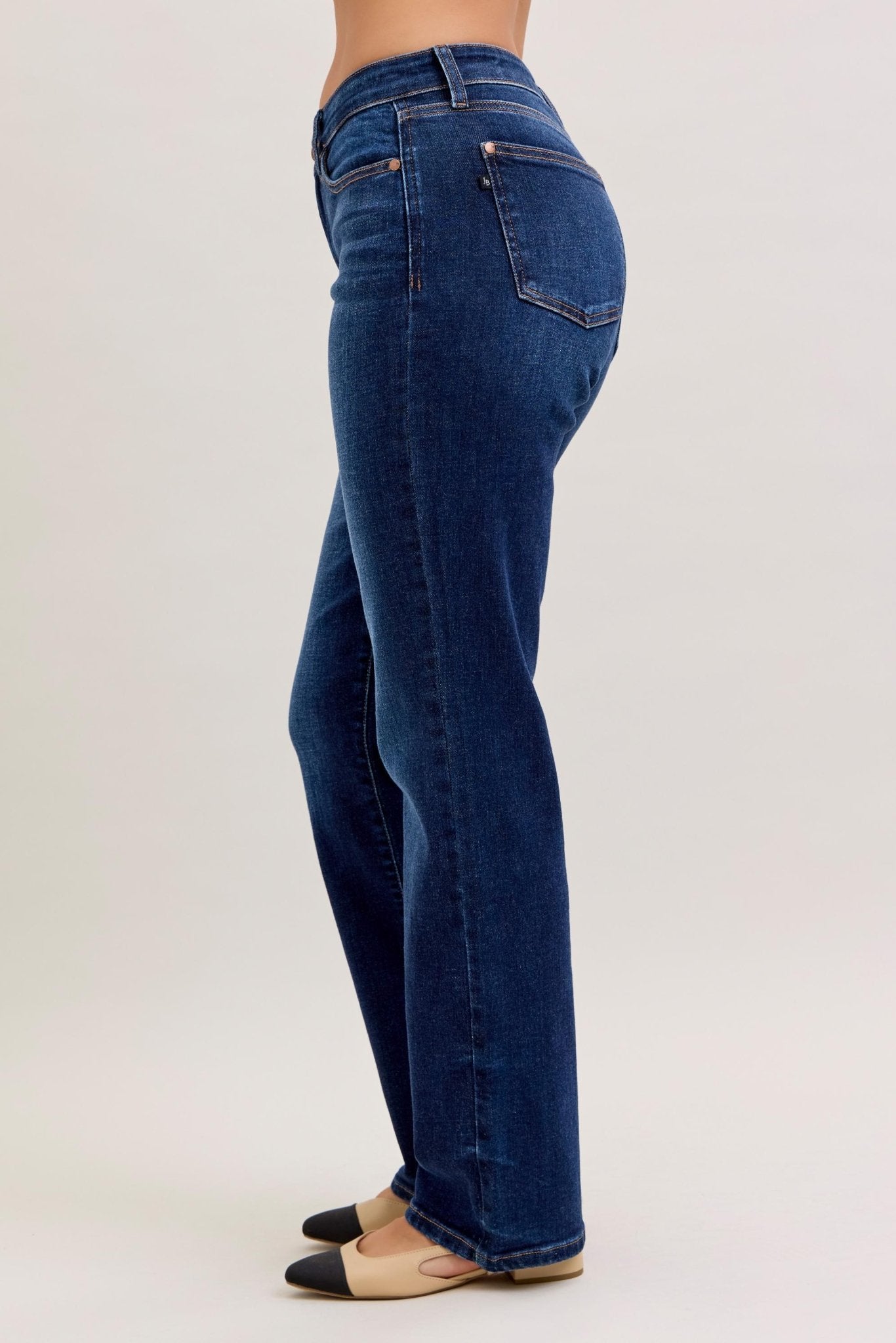 Judy Blue Midrise Dark Wash Mr. Straight - 3 Lengths - The Nines
