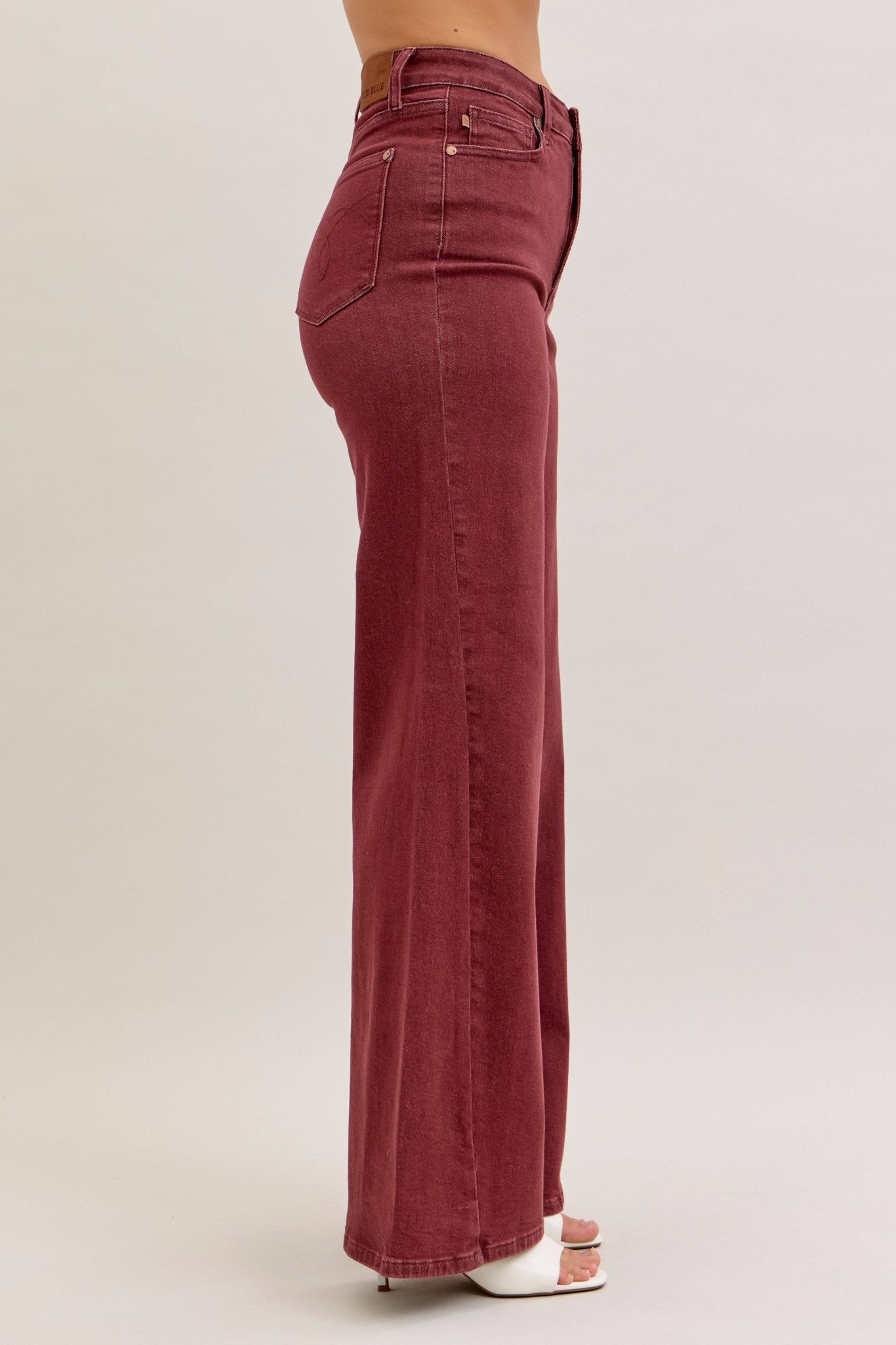 Judy Blue Burgundy Retro Wide Leg - The Nines