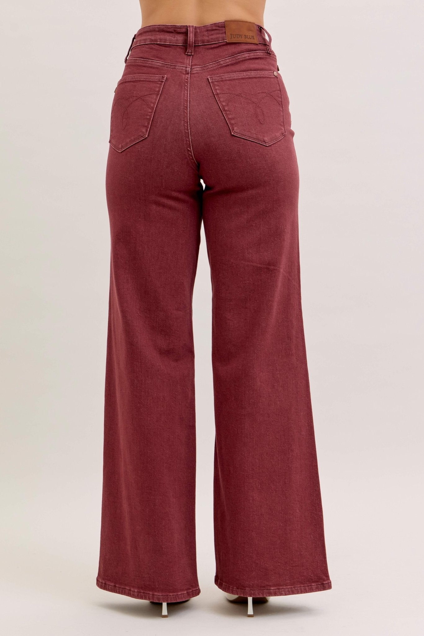 Judy Blue Burgundy Retro Wide Leg - The Nines