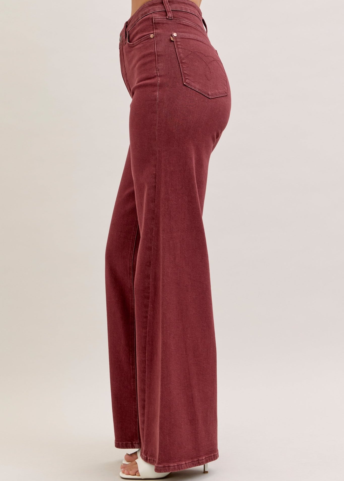 Judy Blue Burgundy Retro Wide Leg - The Nines