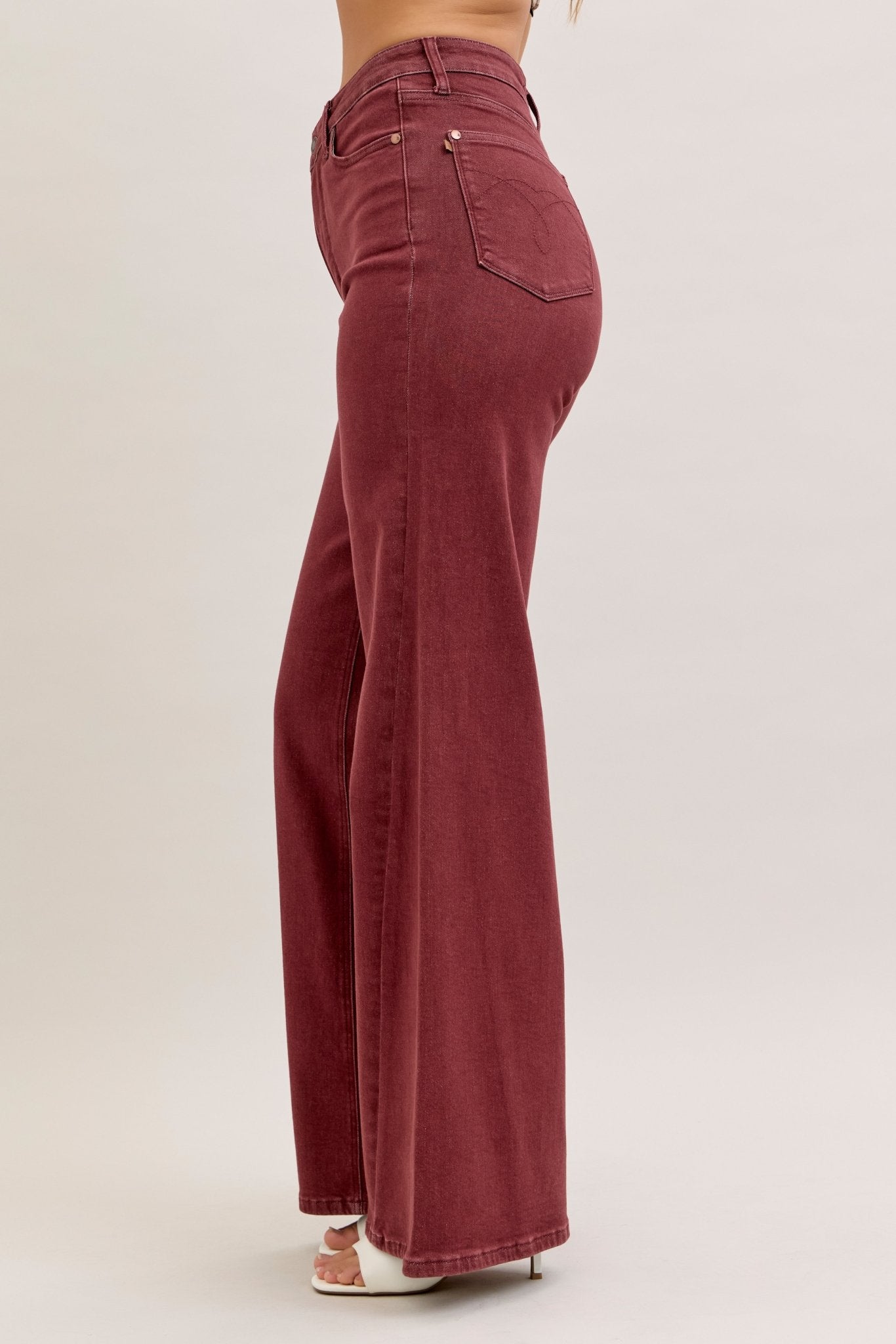 Judy Blue Burgundy Retro Wide Leg - The Nines