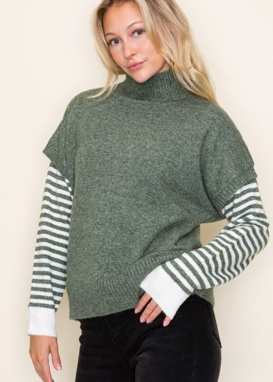Mariah Mock Neck Sweater Vest - 2 Colors! - The Nines