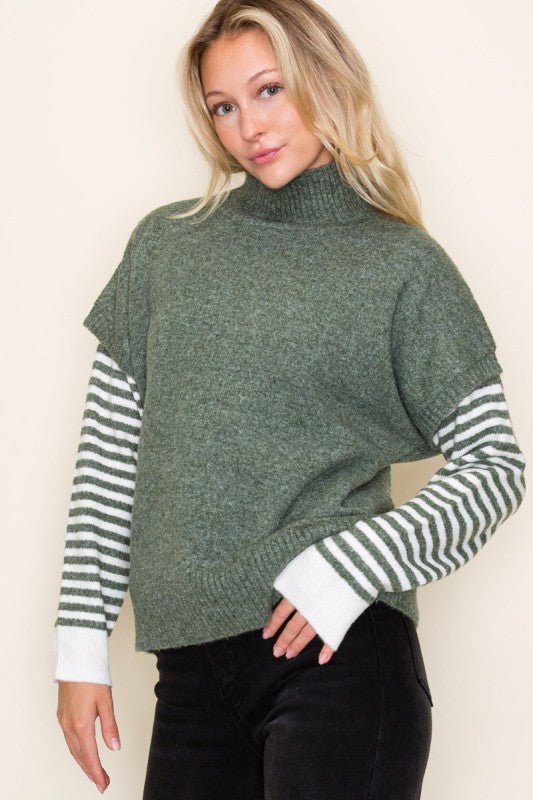 Mariah Mock Neck Sweater Vest - 2 Colors! - The Nines