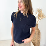 Pocket Detail Short Sleeve Sweater - The Nines