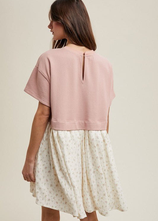 Mauve Mixed Media Dress - The Nines