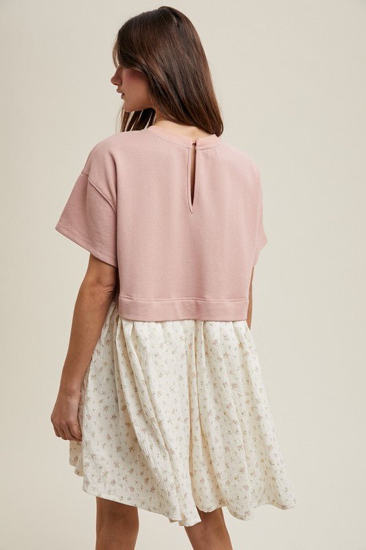 Mauve Mixed Media Dress - The Nines