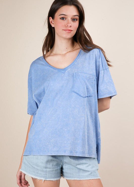 Mineral Washed V - neck tees - 4 Colors! - The Nines