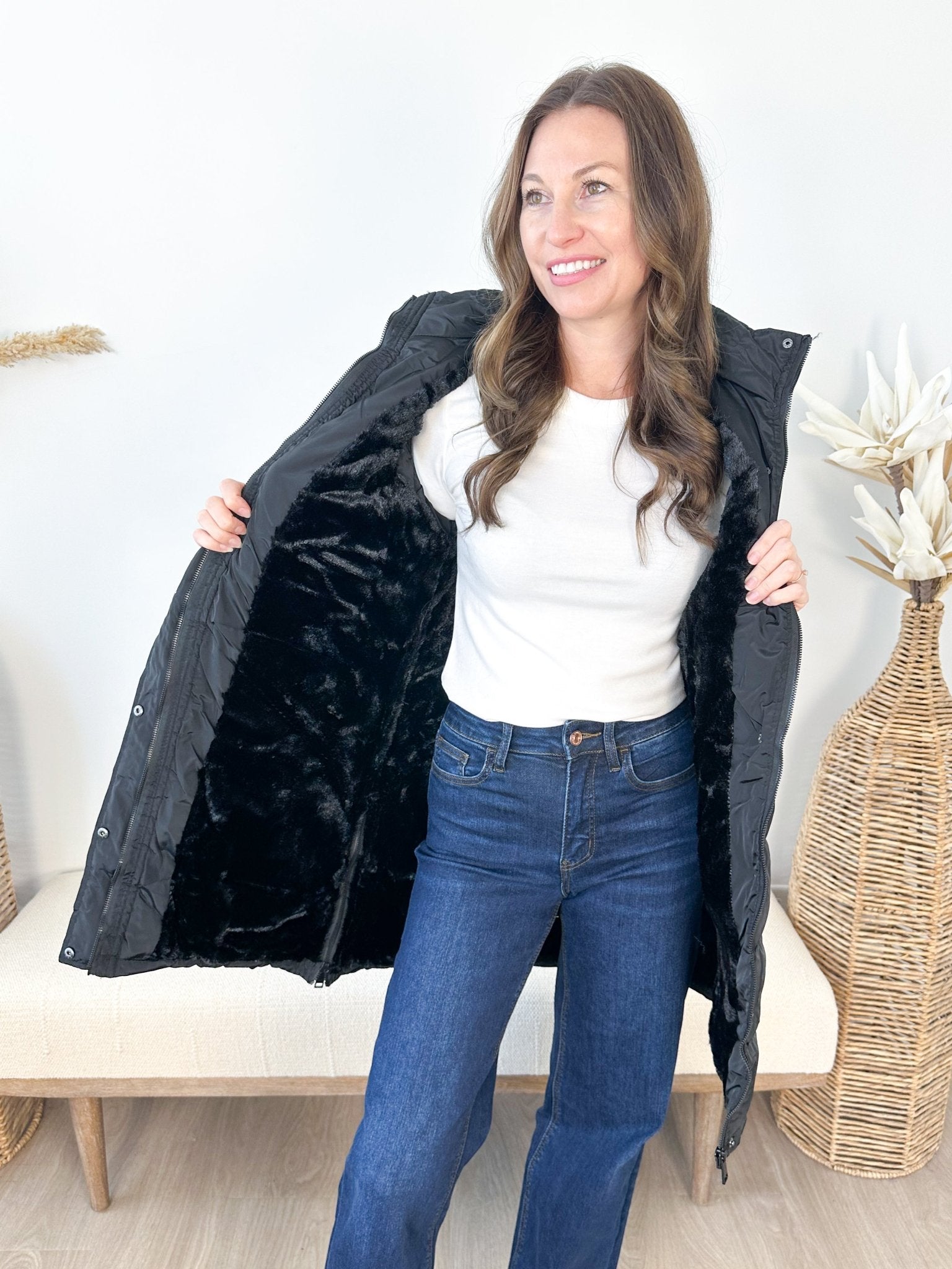 Long Side Zip Puffer Vest - The Nines