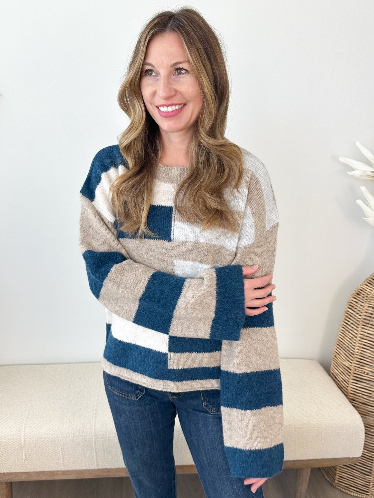 Wool Blend Color Block Sweater - 2 colors! - The Nines