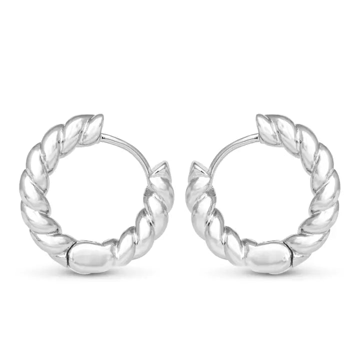 Clara Mini - Rope Hoop Earring - Silver - The Nines