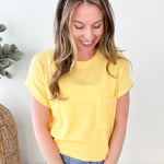 Good Vibes Ribbed Pocket Tees - 3 Colors! - The Nines