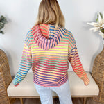 Multi Stripe Zip Sweater Hoodie - The Nines