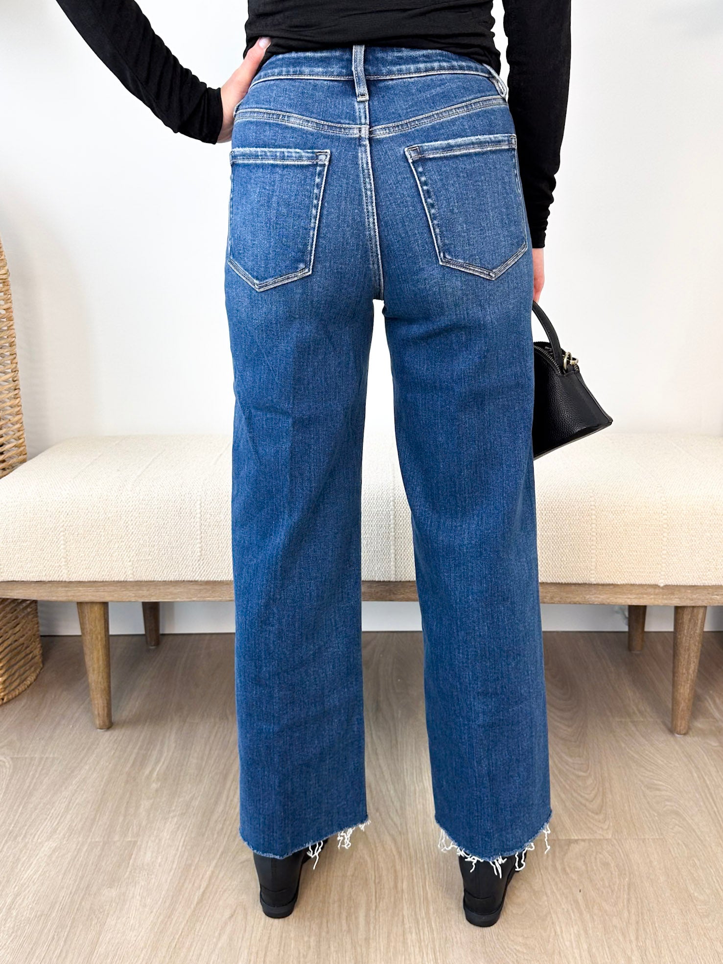 Flying Monkey High Rise Trouser Wide Leg Jeans - The Nines