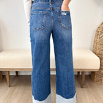 Vervet High Rise Cuffed Ankle Wide Jeans - The Nines
