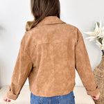 Vegan Leather Collared Jacket - The Nines