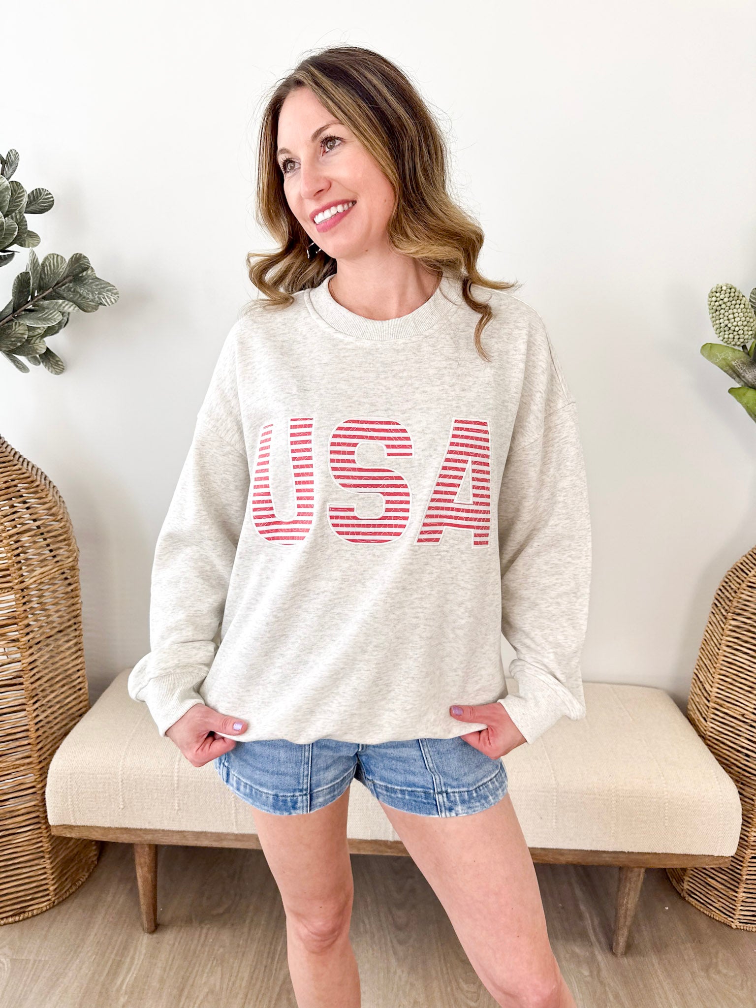Oversized "USA" Patchwork Crew - The Nines