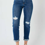 Judy Blue Mid Rise Destructed Slim Fit Jeans - FINAL SALE! - The Nines