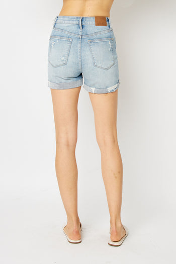 Judy Blue Coral Stitched Shorts