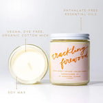 Crackling Firewood 8 oz Soy Wax Hand - Poured - The Nines