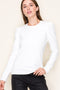 Soft Subtle Puff White Long Sleeve Top