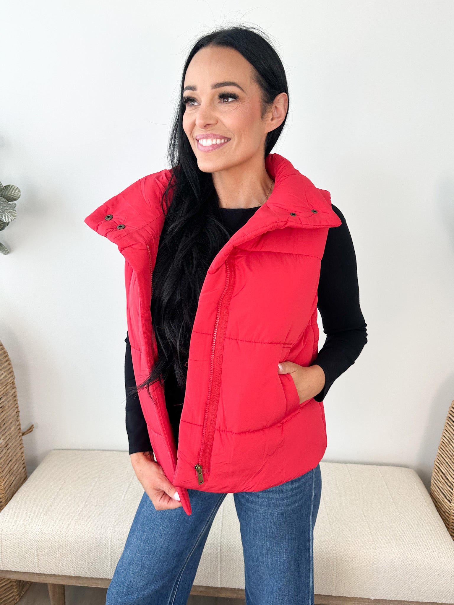 High Neck Puffer Vest - 3 colors! - The Nines